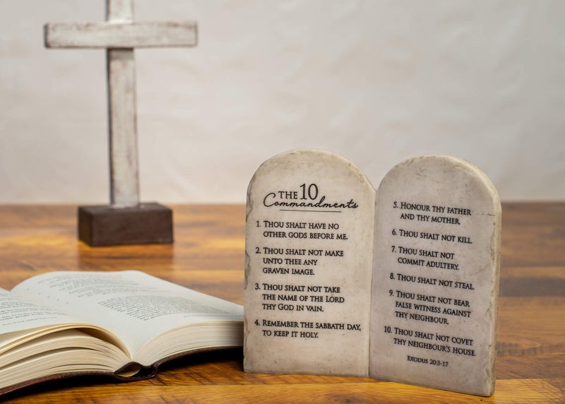Dicksons 10 Commandments Whitewash Stone Tablet 6 x 6.5 Resin Decorative Wall and Tabletop Sign Plaque - Image 5